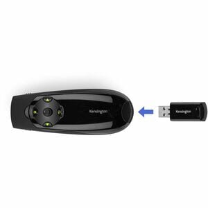 Kensington Presenter Expert Presentation Pointer - Radio Frequency - USB - Laser - 4 Button(s) - Black - Wireless - 50 m -
