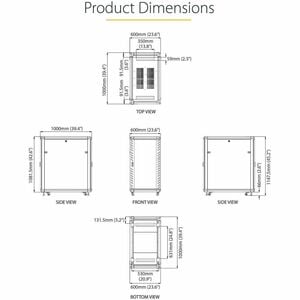 StarTech.com 4-Post 22U Server Rack Cabinet, 19" Data Rack Cabinet for Computer / IT Equipment, Home Network Rack, Half He