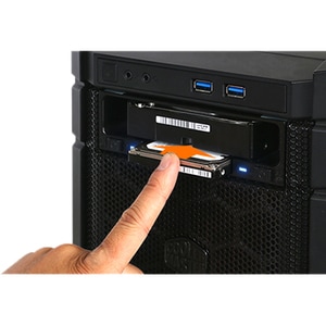 Icy Dock FlexiDOCK MB795SP-B Drive Enclosure for 5.25" - Serial ATA/600 Host Interface Internal - Black - 2 x HDD Supporte