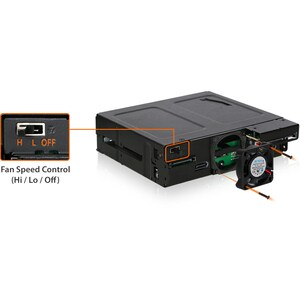 Icy Dock ToughArmor MB602SPO-B Drive Enclosure for 5.25" - Serial ATA/300 Host Interface Internal - Black - 2 x HDD Suppor