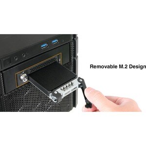 Icy Dock MB833M2K-B Drive Enclosure for 3.5" M.2, PCI Express NVMe - Mini-SAS HD Host Interface Internal - Black - Hot Swa