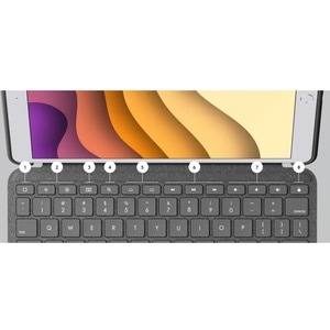 Logitech Combo Touch Keyboard/Cover Case for 25.9 cm (10.2") Logitech, Apple iPad (7th Generation) Tablet - Graphite - Scu