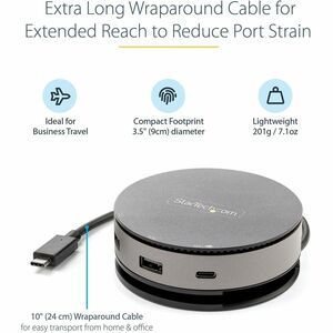 StarTech.com USB C Multiport Adapter - USB Type-C 10Gbps Mini Dock 4K 60Hz HDMI/DisplayPort/1080p VGA - 75W PD Passthrough