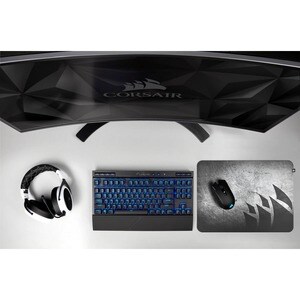 Corsair MM150 Ultra-Thin Gaming Mouse Pad - Medium - 13.78" x 10.24" Dimension - Gray, Black - Plastic - Tear Resistant, A