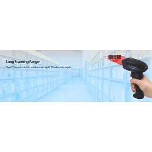 Adesso NuScan NuScan 2500CU Healthcare, Library, Retail, Warehouse Handheld Barcode Scanner - Cable Connectivity - USB Cab