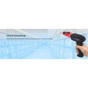 Adesso NuScan NuScan 2500TU Healthcare, Warehouse, Logistics Handheld Barcode Scanner - Cable Connectivity - USB Cable Inc