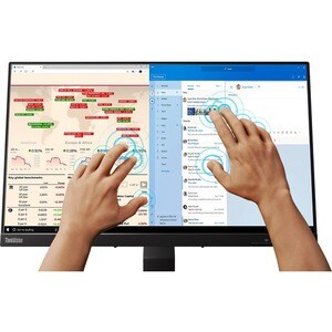 Lenovo ThinkVision T24T-20 24" Class LCD Touchscreen Monitor - 16:9 - 4 ms - 60.5 cm (23.8") Viewable - Capacitive - 10 Po