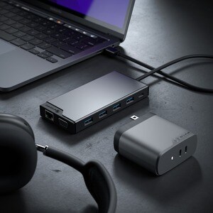 Alogic DV3 USB Type A, USB Type C Docking Station for Notebook - Memory Card Reader - SD - 100 W - Space Gray - 3 Displays