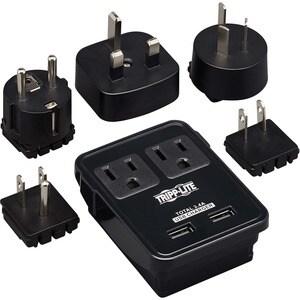 Tripp Lite by Eaton Safe-IT SK2UTRAVAM 4-Outlets Power Plug - 2 x NEMA 5-15R, 2 x USB Receptacle - 120 V AC / 10 A, 230 V 