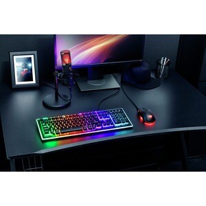 MicrophoneTrust Gaming Exxo 256 - Filaire - Condensateur - 1,80 m - 30 Hz à 18 MHz -36 dB - Cardioïde - Bureau, Pied anti-