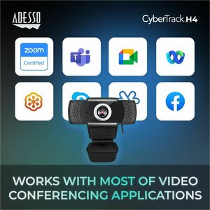 Adesso CyberTrack CyberTrack H4 Webcam - 2.1 Megapixel - 30 fps - Black - USB 2.0 - 1920 x 1080 Video - CMOS Sensor - Manu