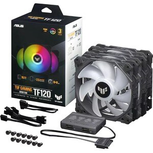 TUF TF120 ARGB Cooling Fan - 4.72" Maximum Fan Diameter - 3 x Fan(s) - 76 CFM Maximum Airflow - 1900 rpm - Fluid Dynamic B