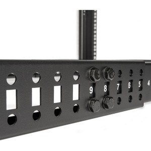 Rocstor SolidRack 25U Adjustable Depth Open Frame 4 Post Rack w/ Casters - Adjustable mounting depth of 23.5in-41in & 25.1