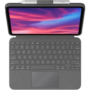 Logitech Combo Touch Keyboard/Cover Case Apple, Logitech iPad (10th Generation) Tablet - Oxford Gray - Scrape Resistant, B