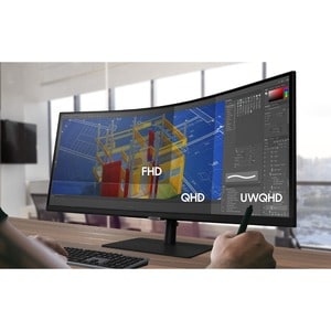 Samsung ViewFinity S6 S34A650UBU 34" Class UW-QHD Curved Screen LCD Monitor - 21:9 - Black - 86.4 cm (34") Viewable - Vert
