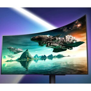 LG UltraGear 45GR95QE-B 45" (114.3 cm) Class UW-QHD Curved Screen Gaming OLED Monitor - 21:9 - Black - 44.5" (113 cm) View