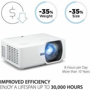 ViewSonic LS740HD DLP Projector - 16:9 - Wall Mountable, Ceiling Mountable, Floor Mountable - White - 1920 x 1080 - Front,