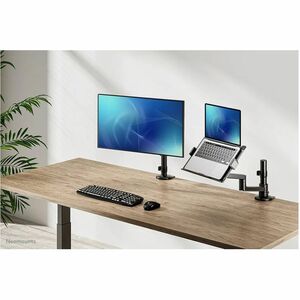 Neomounts Desk Mount for Notebook - Black - Height Adjustable - 1 Display(s) Supported - 29.5 cm to 43.9 cm (17.3") Screen