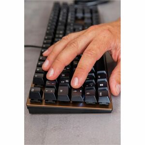 Clavier CHERRY KC 200 MX - Câble Connectivité - USB 2.0 Type A Interface - Français - Noir, Bronze - Mécanique/MX Pavé Num