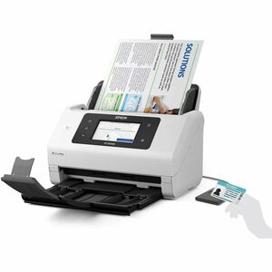 Epson WorkForce DS-800WN Sheetfed Scanner - 600 x 600 dpi Optical - White - 30-bit Color - 10-bit Grayscale - 50 ppm (Mono