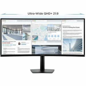 ViewSonic VA3820C 38" Class QHD+ LED Monitor - 21:9 - 96.5 cm (38") Viewable - LED Backlight - 3840 x 1600 - 300 cd/m² - 5