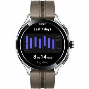 WATCH 2 PRO-BT CASE-STRAP SILVER CASE-BROWN LEATHER STRAP