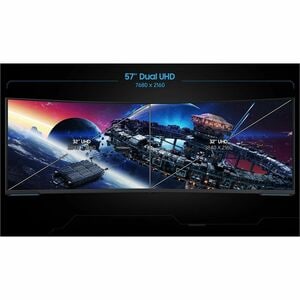 Samsung Odyssey Neo G9 S57CG950NW 57" (144.8 cm) Class Curved Screen Gaming Mini LED Monitor - 32:9 - Black, White - 57" (