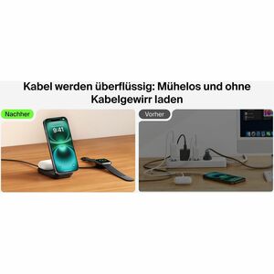 Belkin UltraCharge Induktionsladegerät - Schwarz - für Qi2-fähiges Gerät, iPhone, AirPod, Smartwatch - Eingangsstecker: US