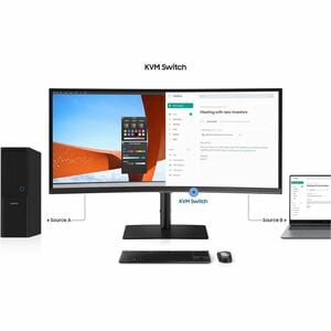 Samsung ViewFinity S6 S34C650VEE 34" Class Webcam UW-QHD Curved Screen LCD Monitor - 21:9 - Black - 34" Viewable - Vertica