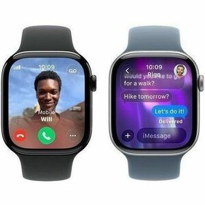 Apple Watch Series 11 Smart Watch - 46 mm Case Height - 39 mm Case Width - Jet Black Case Color - Black Band Color - Alumi