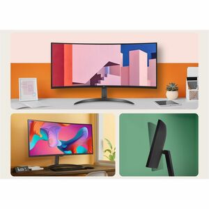 Monitor LCD inteligente LG 34SR60QC-B 34" (86.4cm) Class UW-QHD Pantalla curva - 21:9 - 34" (86.4cm) Viewable - Vertical A