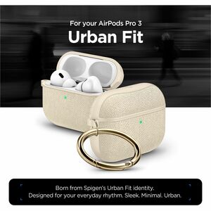 Spigen Urban Fit Carrying Case Apple AirPods Pro - Dune Beige - Scratch Resistant, Scratch Resistant Interior - Polycarbon