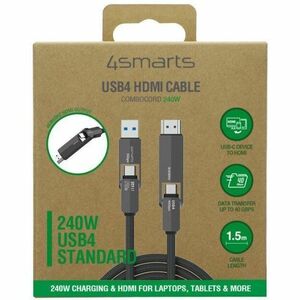 4smarts ComboCord 1,50 m USB-C/USB-A/HDMI AV-/Datenkabel - 1 - Cable for Notebook, Tablet, Smartphone, Monitor, Docking St