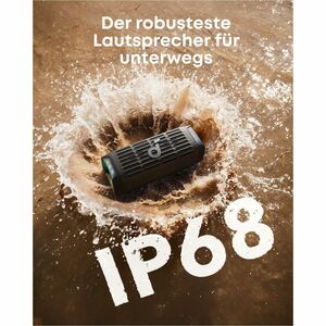 soundcore Boom 3i Portable Bluetooth Speaker System - 50 W RMS - Adventurer Black - 56 Hz to 20 kHz - Battery Rechargeable