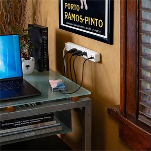 CyberPower CSP604UCW Home Office Surge Protector with 1500 J Surge Suppression - Clamping Voltage 800V, 4 ft Cord, NEMA 5-