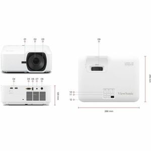 ViewSonic Luminous Superior LSD400HD DLP Projector - High Dynamic Range (HDR) - 1920 x 1080 - Front, Ceiling - 2160p - 200