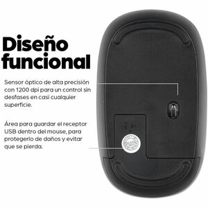 MW3050 Wireless Optical Mouse, Black, 1200dpi, 2.4Ghz (up to 10m), USB, Ambidextrous, Three Button with Scroll Wheel, USB-