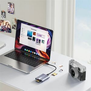 Unitek 2 Slot(s) Flash Drive/Flash Card Reader - USB Type C - 1 - 1.95 TB Flash Drive - 10 GB/s - microSD, CompactFlash, m