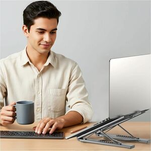 Foldable Laptop Stand with Docking Station (2USB-A 5Gbps + USB-C 5Gbps + HDMI 4K 60Hz + SD/Micro SD + PD 100W)