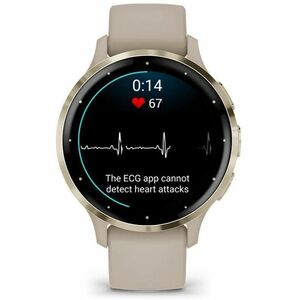 Garmin Venu 3S Smart Watch - Round Case Shape - 41 mm Case Height - 41 mm Case Width - Soft Gold Stainless Steel Body Colo