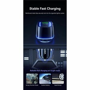 VENTION TWO-PORT USB-C + A (30W + 18W) CAR CHARGER BLACK ABS