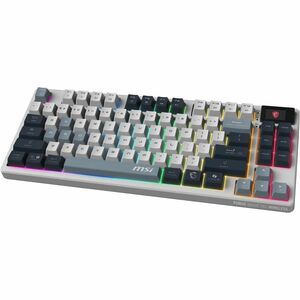 MSI FORGE GK600 TKL WIRELESS SKY Gaming Keyboard - Wired/Wireless Connectivity - Bluetooth/RF - Tenkeyless - 2.40 GHz - US