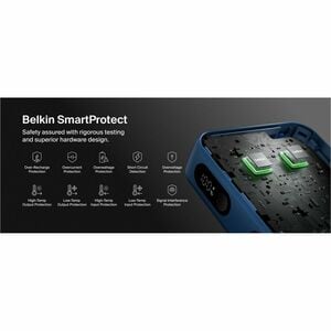 Belkin UltraCharge Power Bank - Blue - For Smartphone, iPhone, iPad Air, iPad mini, iPad Pro - 20000 mAh - 45 W - USB Type