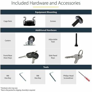 StarTech.com Armoire Rack Serveur 22U à 4 Montants, Armoire IT 19" pour Ordinateur/Équipement IT, Rack Réseau Domestique, 