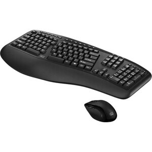 Adesso Tru-Form WKB-1500GB Keyboard & Mouse - English (US) - 1 Each - USB Membrane Wireless RF 2.40 GHz Keyboard - 105 Key