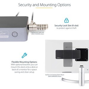 StarTech.com Universal Laptop Docking Station, Hybrid USB-C & USB-A Dock, Dual 4K DP & HDMI, 100W PD, Mac / Windows / Chro