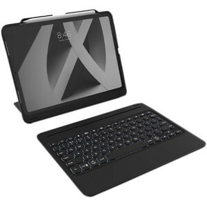 ZAGG Rugged Book Go Tastatur/Cover (Buchfalz) für 27,9 cm (11 Zoll) Apple iPad Pro Tablet - Schwarz - Sturzsicher