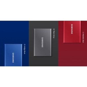 Samsung T7 MU-PC2T0H/WW 2 TB Portable Solid State Drive - External - PCI Express NVMe - Indigo Blue - Gaming Console, Desk