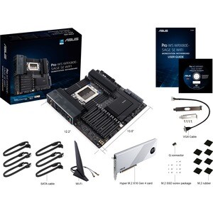 Asus Pro WS WRX80E-SAGE SE WIFI Desktop Motherboard - AMD WRX80 Chipset - Socket sWRX8 - Extended ATX - Ryzen Threadripper