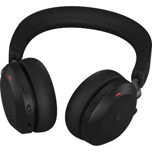 Jabra Evolve2 75 Wireless On-ear Stereo Headset - Black - Binaural - Ear-cup - 3000 cm - Bluetooth - 20 Hz to 20 kHz - MEM